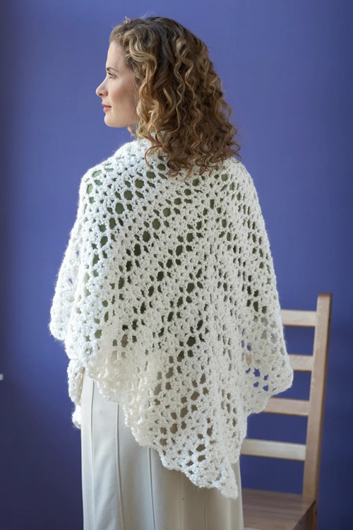 Beginners Bridal Lace Crochet Shawl Pattern