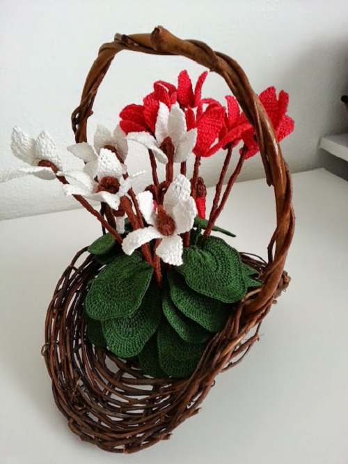 Crocheted Cyclamen Flower