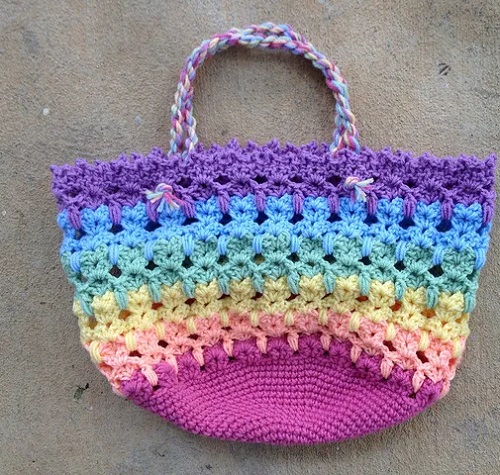 Pastel Crochet Cat Bag Free Pattern