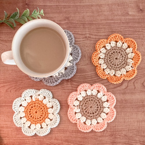 Crochet Flower Coaster Free Patterns