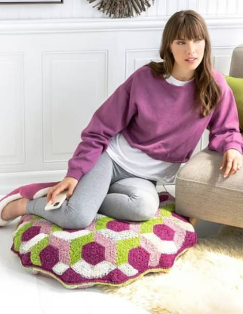 Hexagraph Floor Pillow