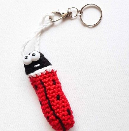 Crochet Ladybug Lip Balm Holder 1