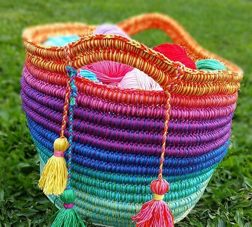 Ropey Rainbow Basket Crochet Pattern