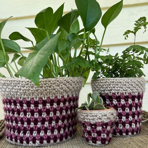 DIY Plant Pot Cover Free Crochet Patterns Ideas