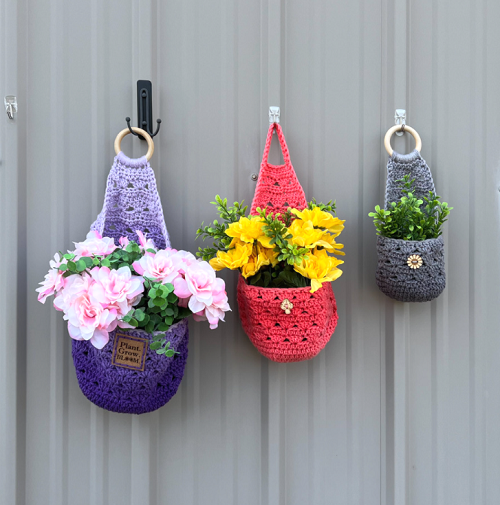 Sweet Stripes Hanging Teardrop Baskets