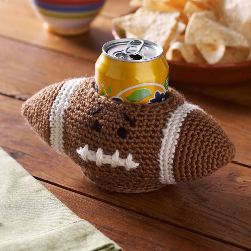 Crochet Football Can Cozy
