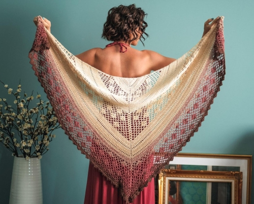 Diamond Lace Shawl Crochet Pattern
