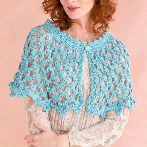 Picot Lace Shawlette Crochet Pattern