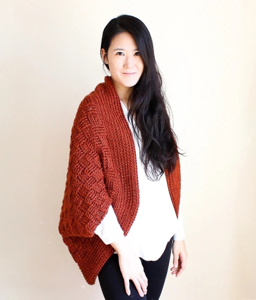 Pumpkin Spice Cocoon Shrug