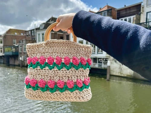 Crochet tuli Flower Bag Free Patterns