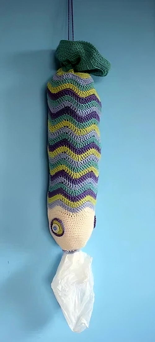 Crochet Fish Plastic Bag Holder