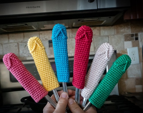 DIY Cast Iron Skillet Handle Cover Crochet Ideas 3