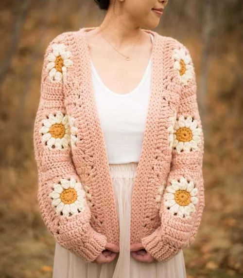 granny square daisy cardigan