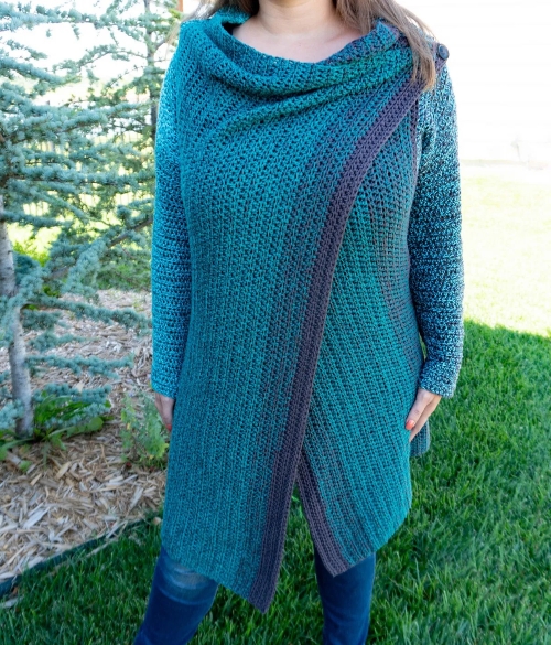 Vertical Row Blanket Cardigan