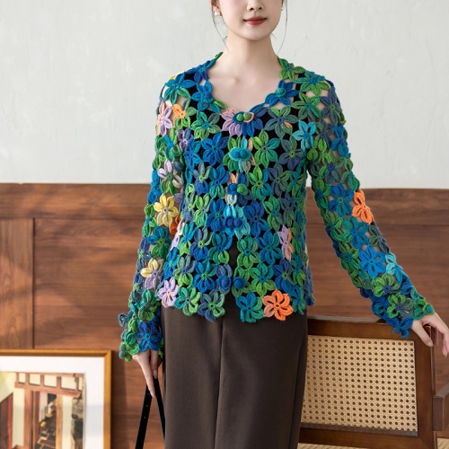 crochet floral cardigan