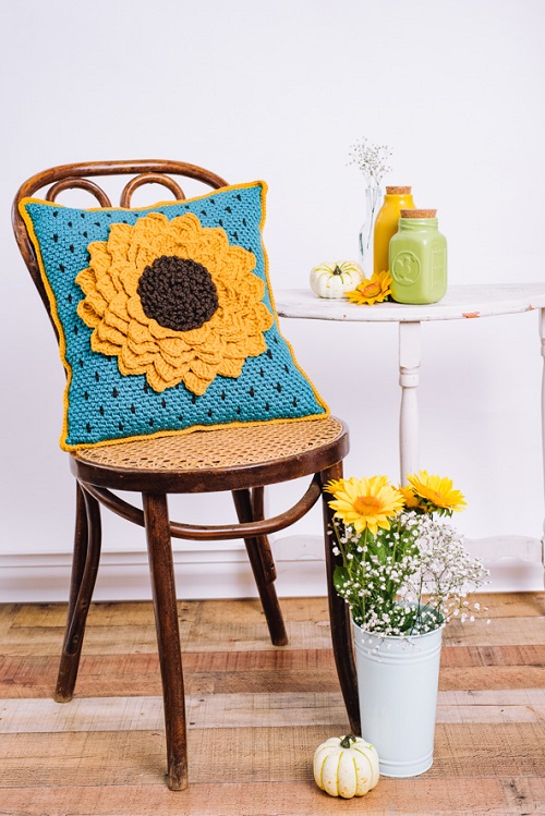Easy Sunflower Cushion Crochet
