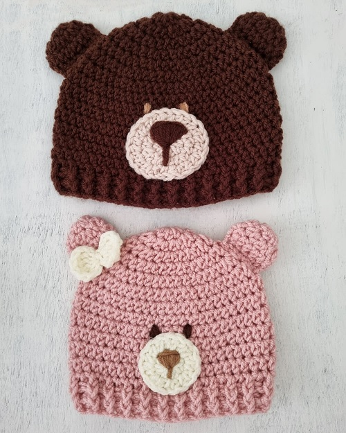 Crochet Baby Bear Hat