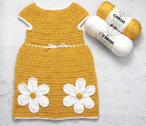Caron Crochet Daisy Dress