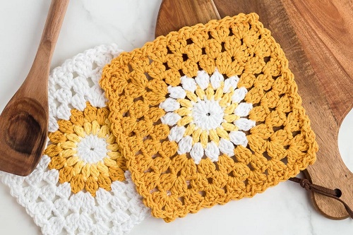 Sunburst Crochet Dishcloth Pattern