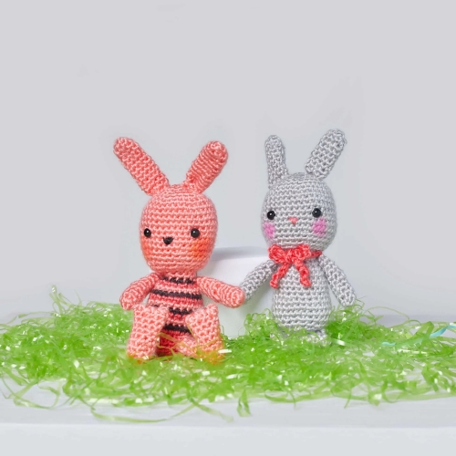 Crocheted Bunny Couple Free Pattern