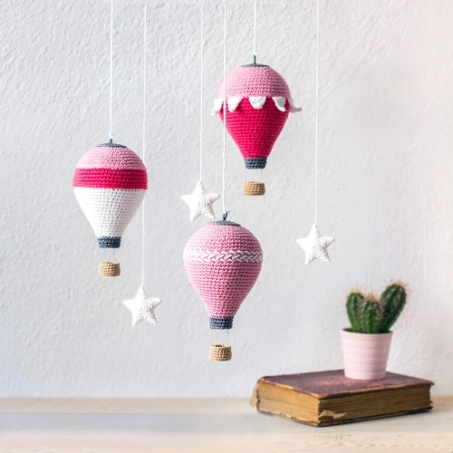 Crochet Balloons and Stars New Year Party Wall Decor