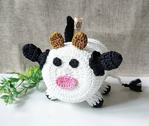 cow piggy bank crochet pattern