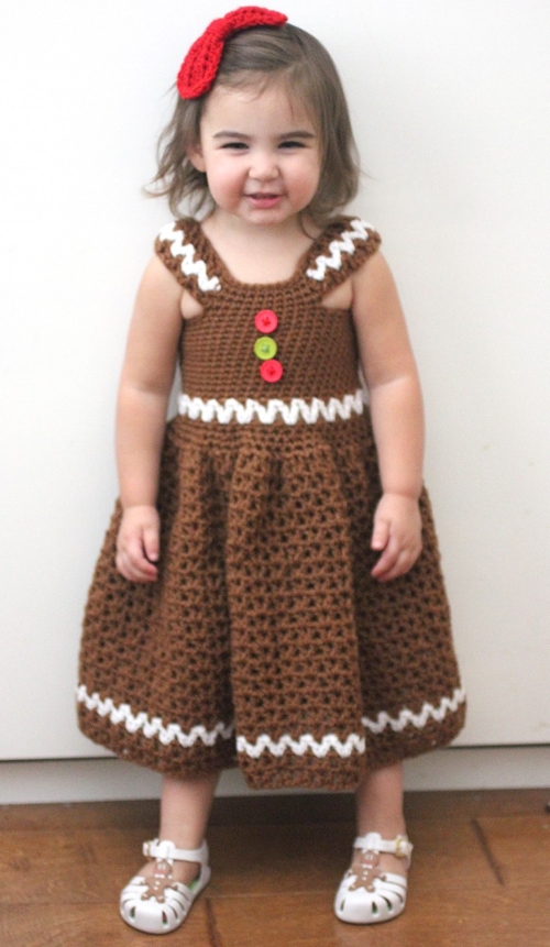 Crochet Gingerbread Girl Dress