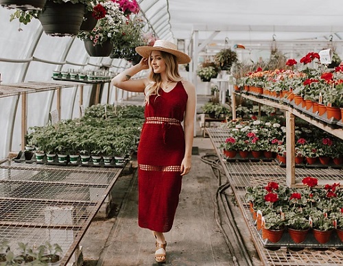 Boho Safari Crochet Maxi Dress