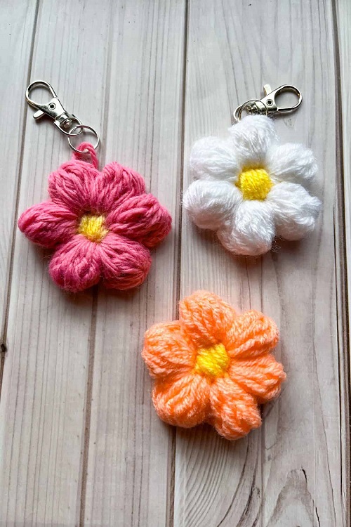 Crochet floral keychain free patterns 2