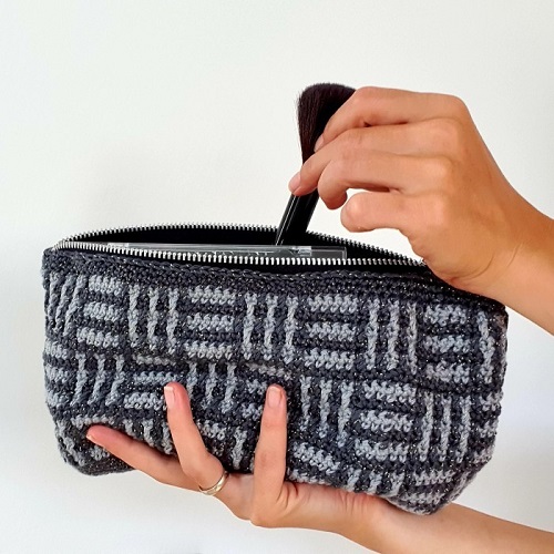 Checker Makeup Organizer Pouch