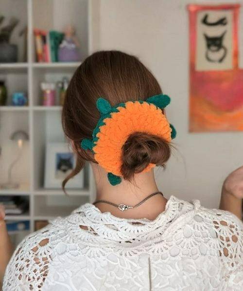 Fluffy Pumkin scrunchie