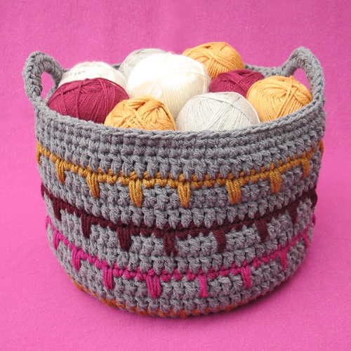 Spike Yarn Crocheted Basket
