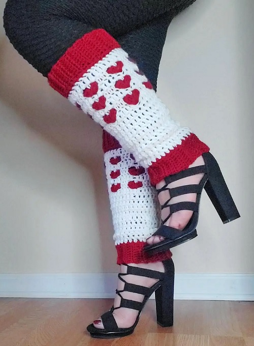 Happy Heart Stitch Leg Warmers