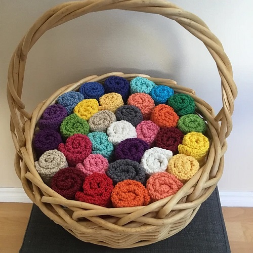 Crochet A stash of colorful dishcloths