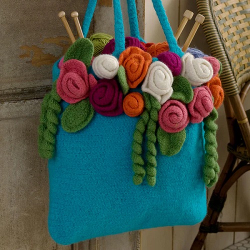 Crochet Rose Garden Flower Bag Free Patterns