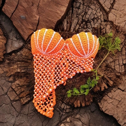 Cropped Crochet Beaded Top