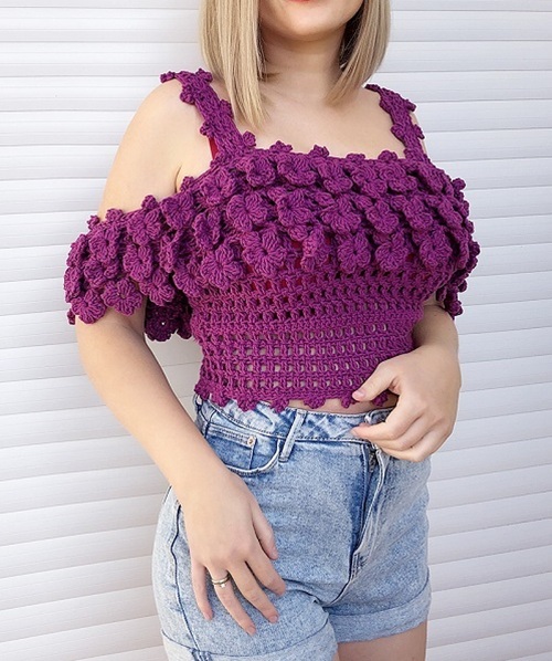 CROCHET FLOWER TOP FREE PATTERN