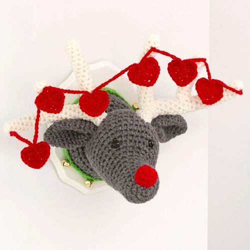 Crochet Reindeer Wall Plaque