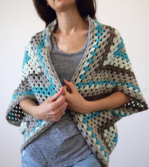 Granny Square Shrug Crochet Pattern