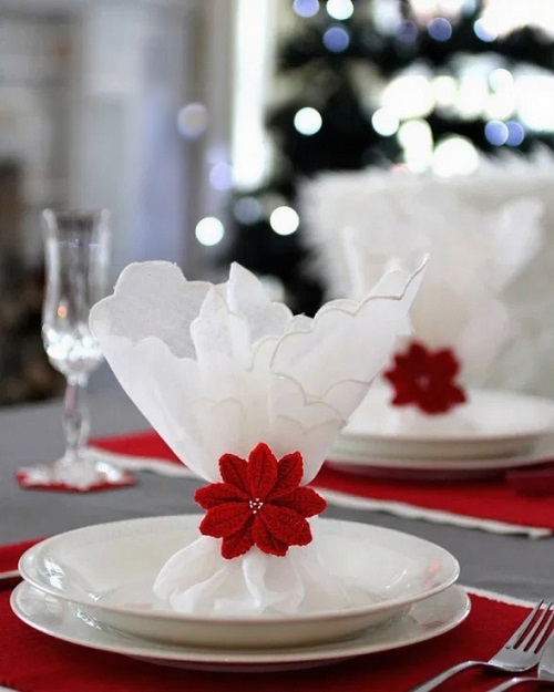 Poinsettia Napkin Ring Crochet