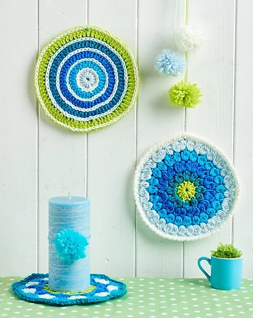 Circle crochet mandalas wall art