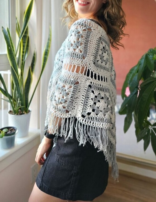 crochet granny square poncho