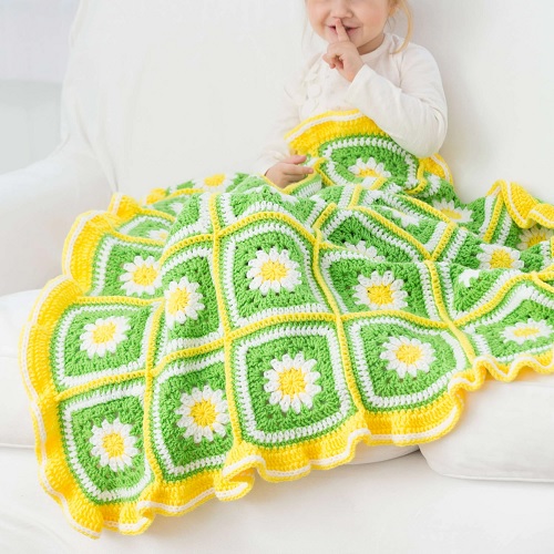 Daisy Garden Crochet Blanket