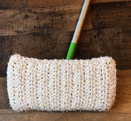 White Scrubby Sweeper Cover Crochet Pattern
