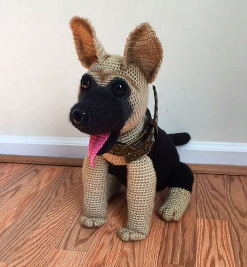 Cute Crochet German Shepherd Dog