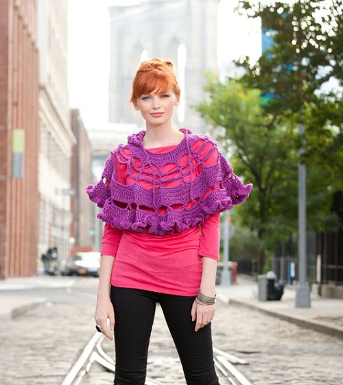 Easy and Cute Crochet Hooded Poncho Patterns 2