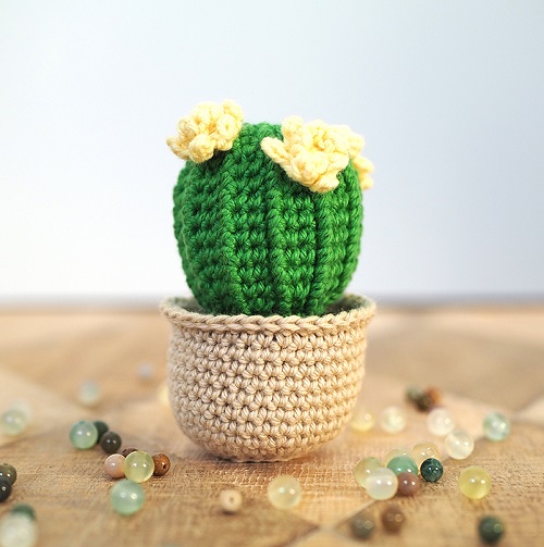 Crochet Barrel Cactus Free Pattern