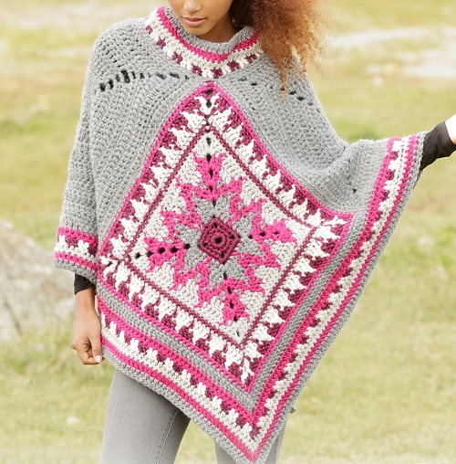 Crochet Granny Square Poncho Free Patterns 4
