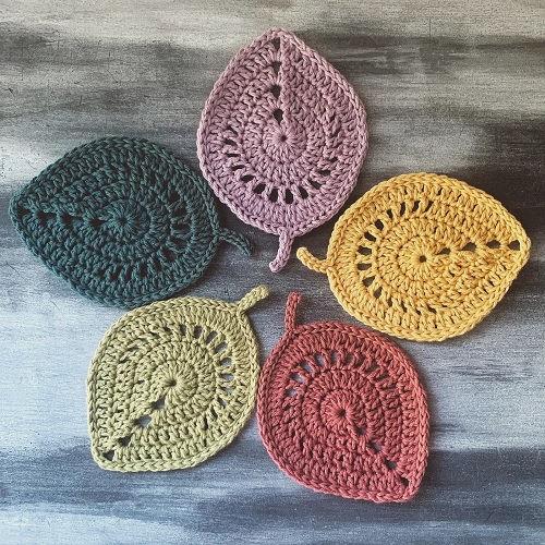 Crochet Leaf Coaster Free Patterns