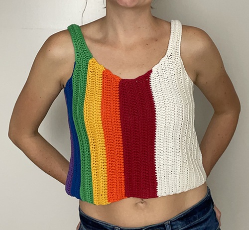 Rainbow Love Crop Top Free Crochet Pattern